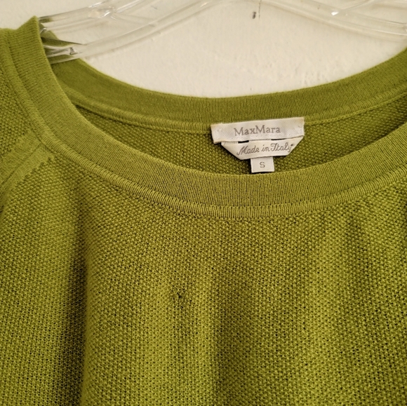 Max Mara Chartreuse Green Lightweight Wool Sweater Top Long Sleeve Size Small - Picture 14 of 14